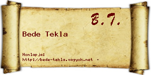 Bede Tekla névjegykártya